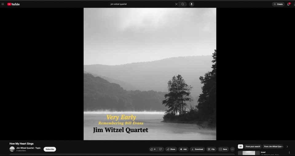 Jim Witzel Quartet album on YouTube, with cover art including Keith Dotson's photograph